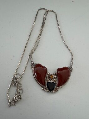 Sterling Silver Red Heart Pendant